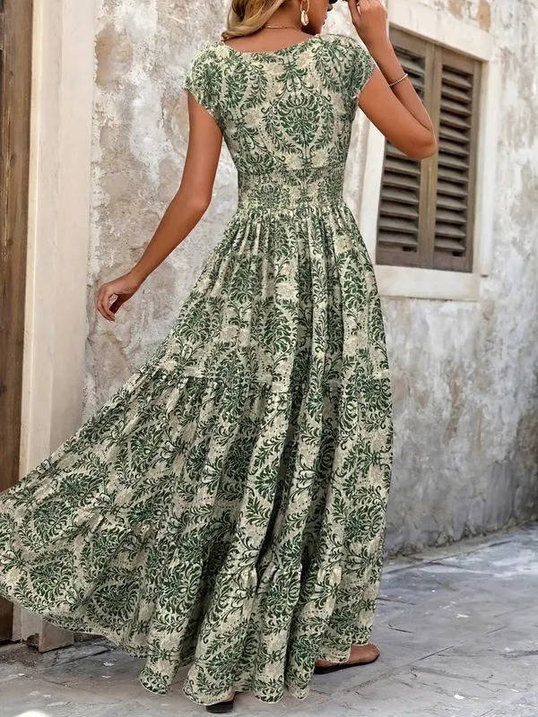Rose | Women's Summer Boho Smocked Maxi Dress