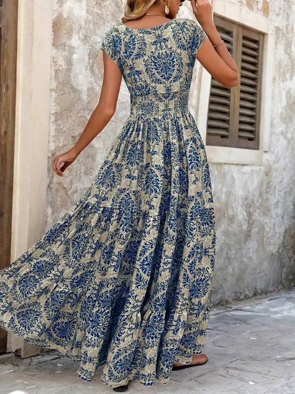 Rose | Women's Summer Boho Smocked Maxi Dress