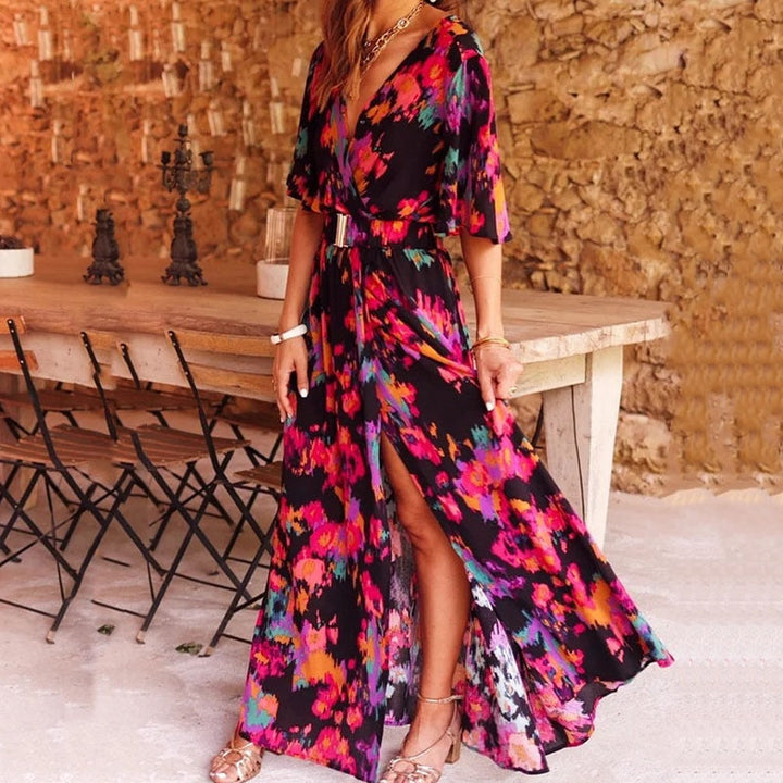 Tallulah | Elegant Women Floral Wrap Maxi Dress