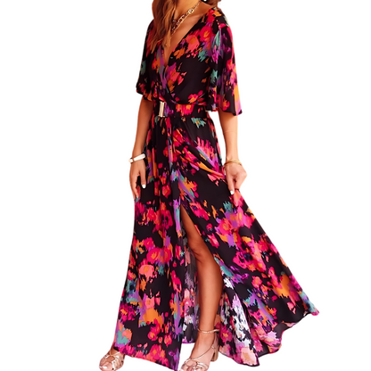 Tallulah | Elegant Women Floral Wrap Maxi Dress