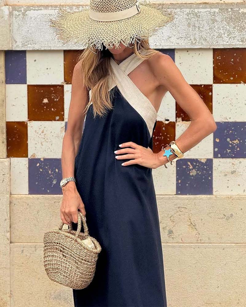 Thalassa | Women's Cross Front Sleeveless Maxi Summer Dress