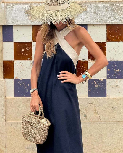 Thalassa | Women's Cross Front Sleeveless Maxi Summer Dress