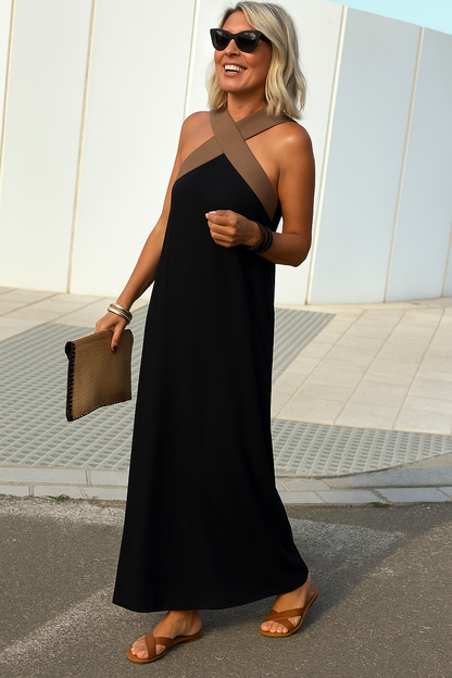 Thalassa | Women's Cross Front Sleeveless Maxi Summer Dress