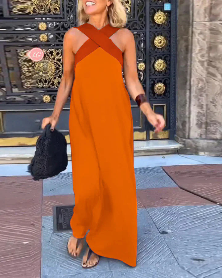 Thalassa | Women's Cross Front Sleeveless Maxi Summer Dress