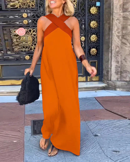 Thalassa | Women's Cross Front Sleeveless Maxi Summer Dress