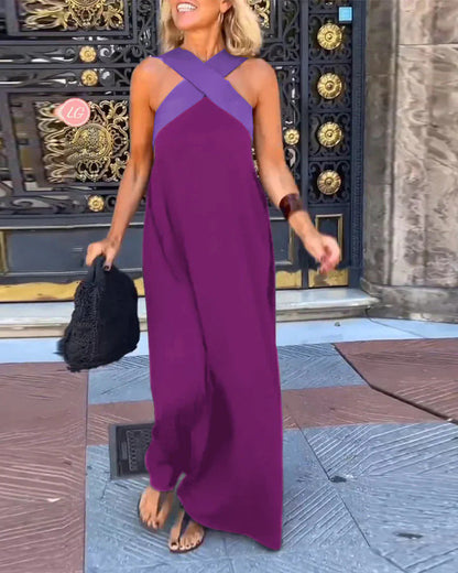 Thalassa | Women's Cross Front Sleeveless Maxi Summer Dress