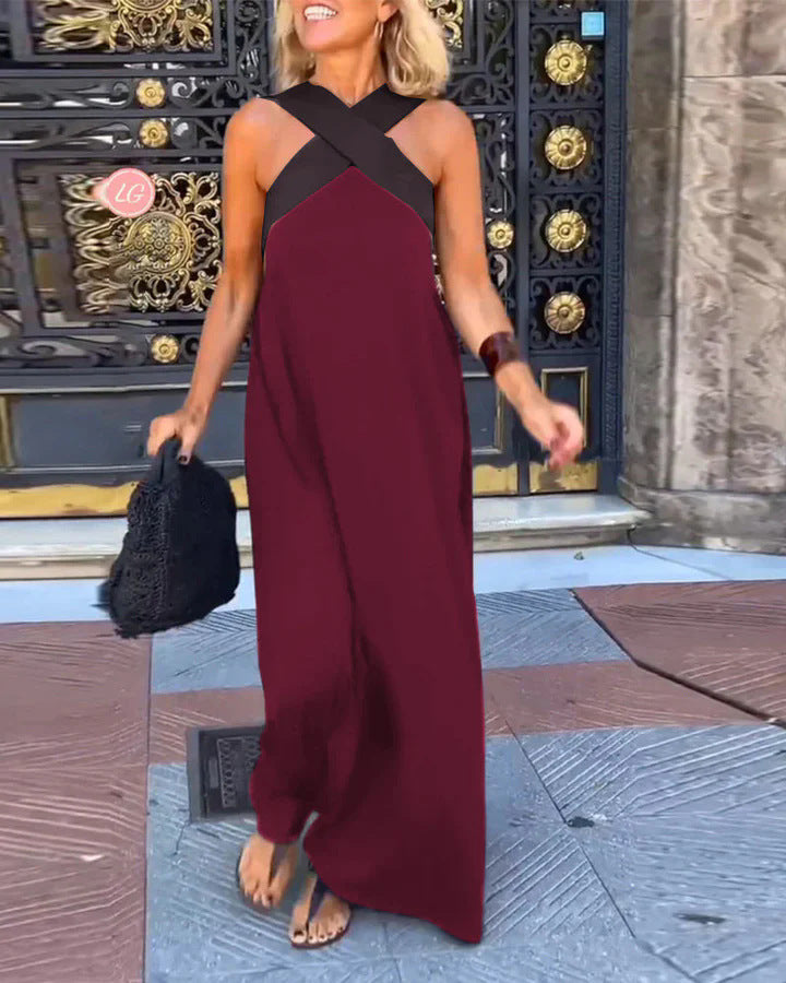 Thalassa | Women's Cross Front Sleeveless Maxi Summer Dress