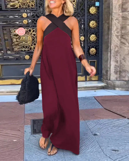 Thalassa | Women's Cross Front Sleeveless Maxi Summer Dress