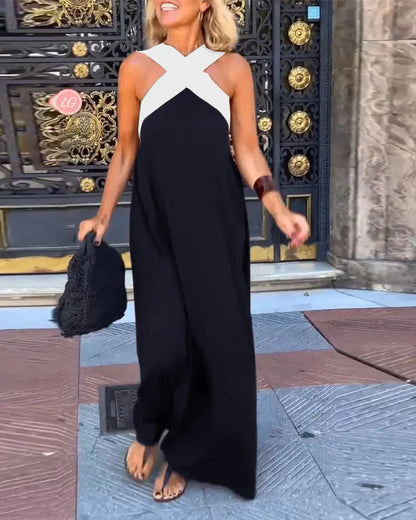 Thalassa | Women's Cross Front Sleeveless Maxi Summer Dress