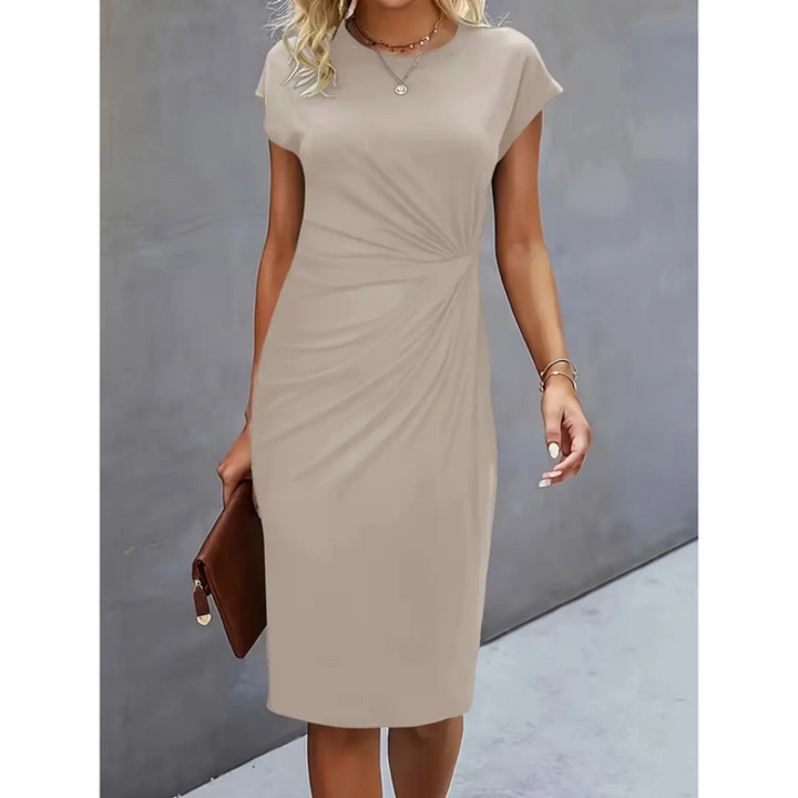 Victoria | Women Short Sleeve Formal Midi Dress Tailored Fit