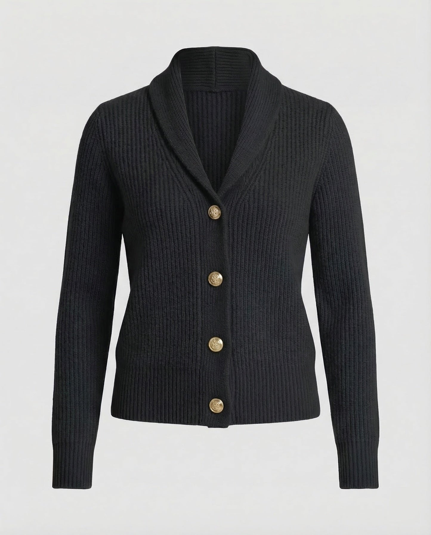 Beatrice cardigan in black, flat product shot