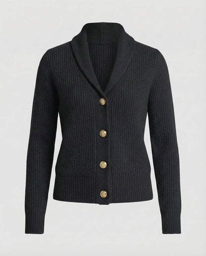 Beatrice cardigan in black, flat product shot
