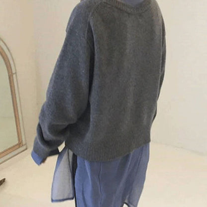Hazel oversized cardigan, back view showing relaxed fit