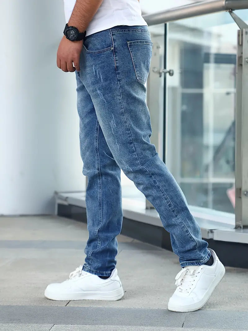 Jasper jeans, side profile view showing tapered leg