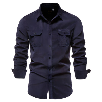 Jasper men's utility shirt in navy, front view