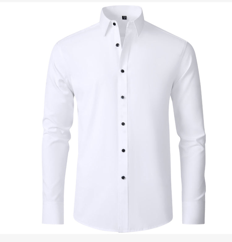 Julian stretch dress shirt in white, front view