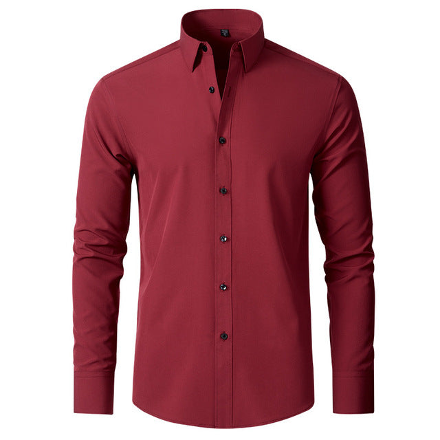 Julian stretch dress shirt in red, front view
