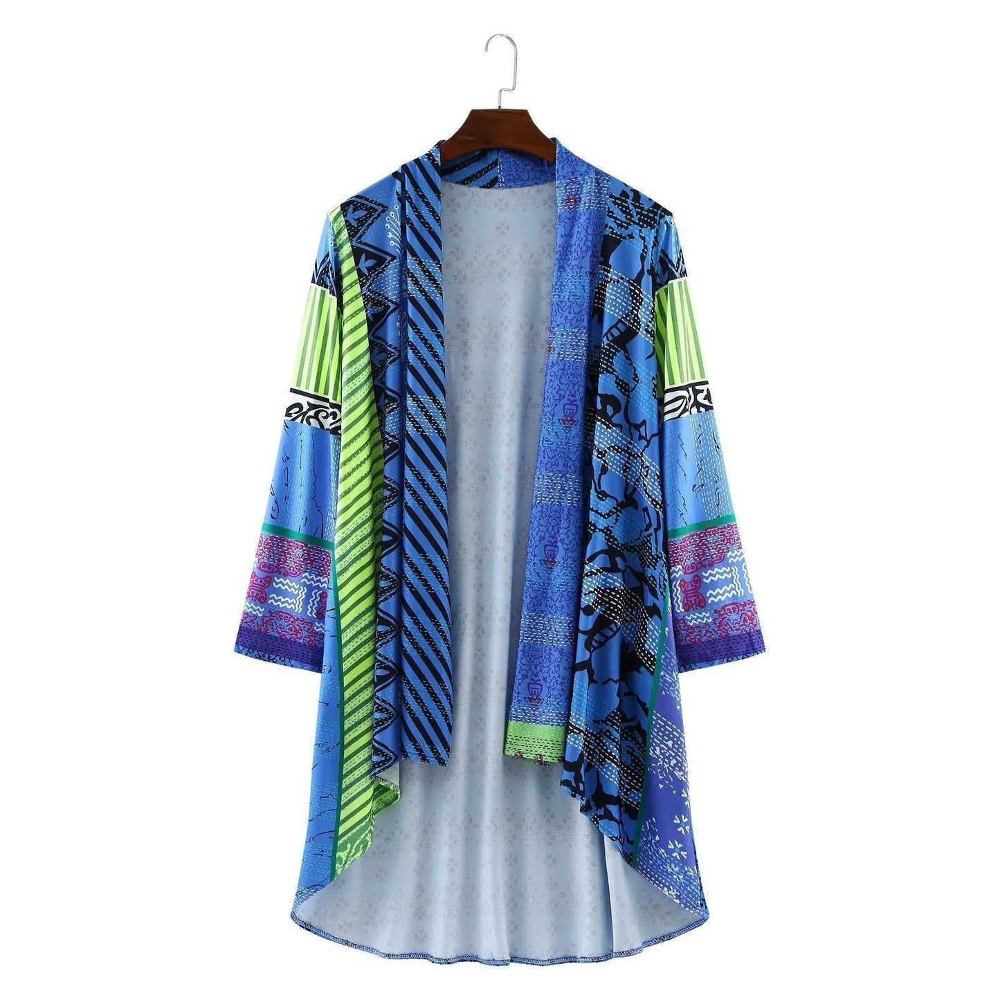 Margot boho patchwork print cardigan, flat lay front view