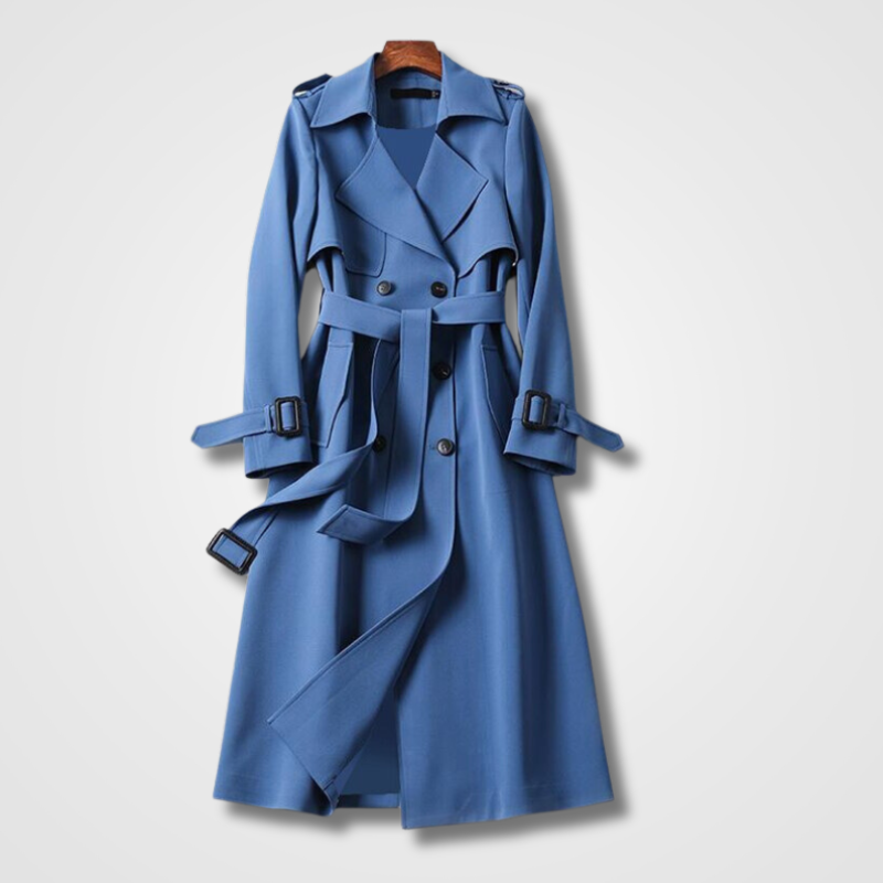 Margot belted double-breasted trench coat, front view