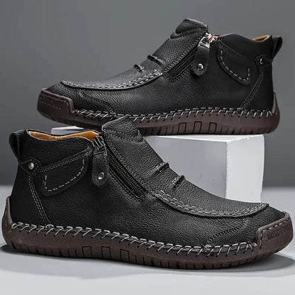 Percy orthopedic ankle boots pair, side profile view