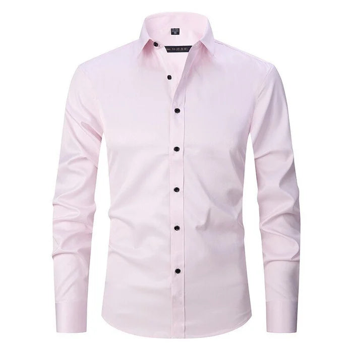 Sebastian wrinkle-free stretch shirt in pink, front view